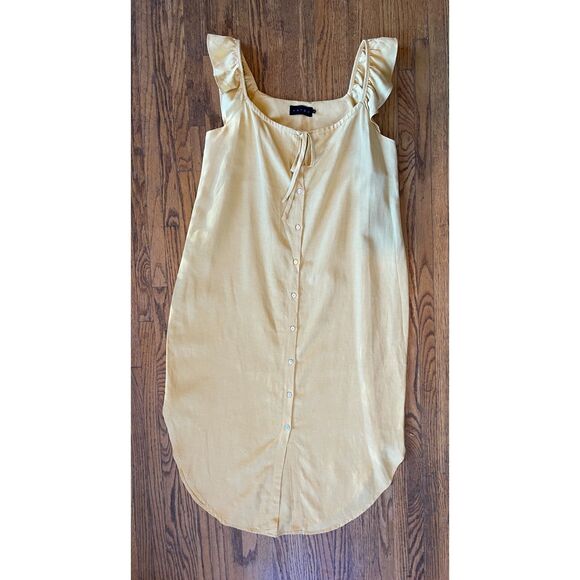 HATCH Maternity Yellow Linen Midi Dress  Women's Size 1 Small - Picture 3 of 8